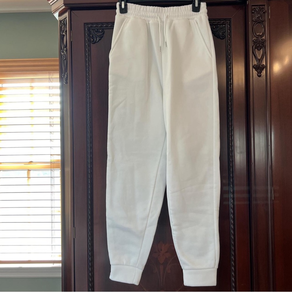 SHEIN White Elastic Waistband Joggers